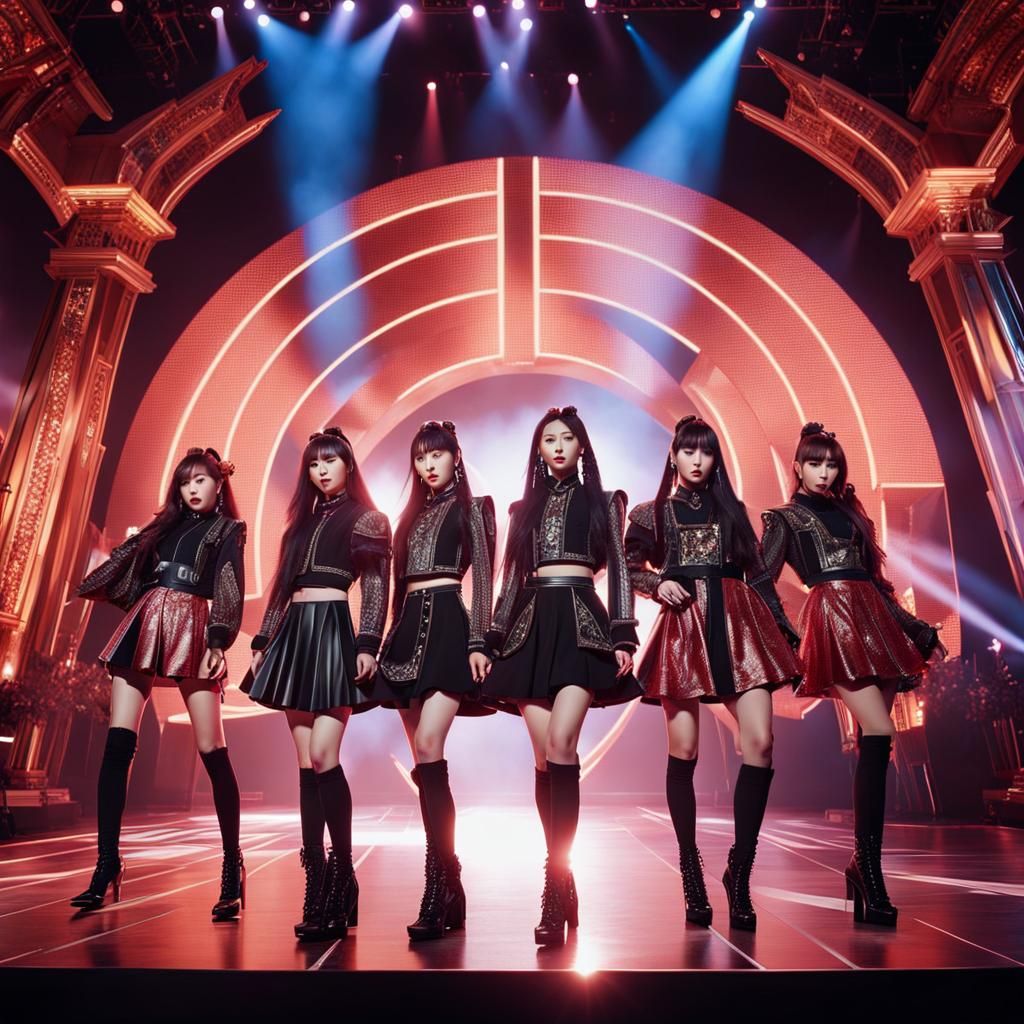 K-Pop Idol Group on Stage: Digital Matte Painting