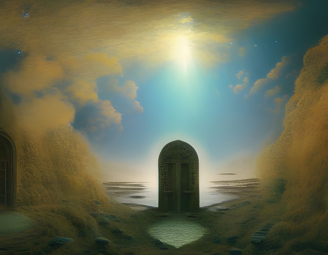 Ethereal Gate to Eternity at Night