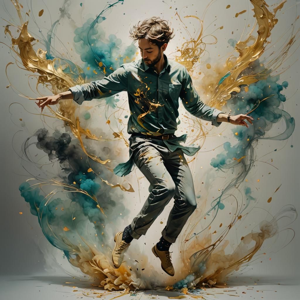 Ethereal Smoke Dancer in Vibrant Colors