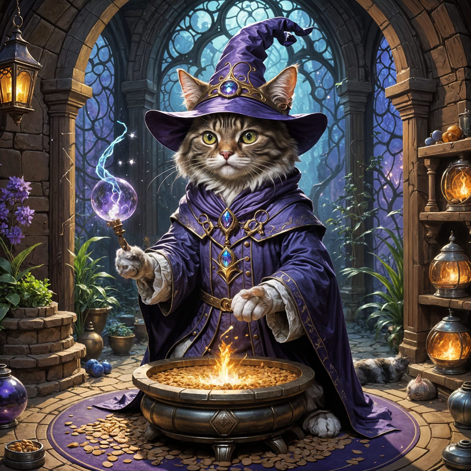 Feline Wizard Opens Portal to Cat Paradise
