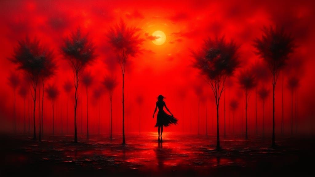 Surreal Landscape with Sky Breaking Apart, Avant-Garde Style