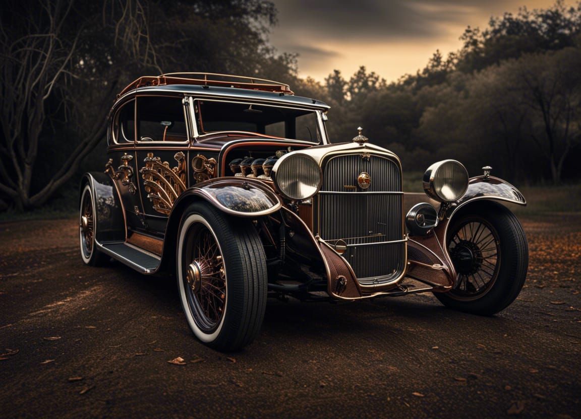 Hyperrealistic Skeletal Car in High Definition