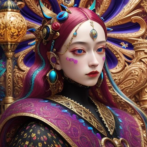 Surreal Renaissance Scene in 3D CGI