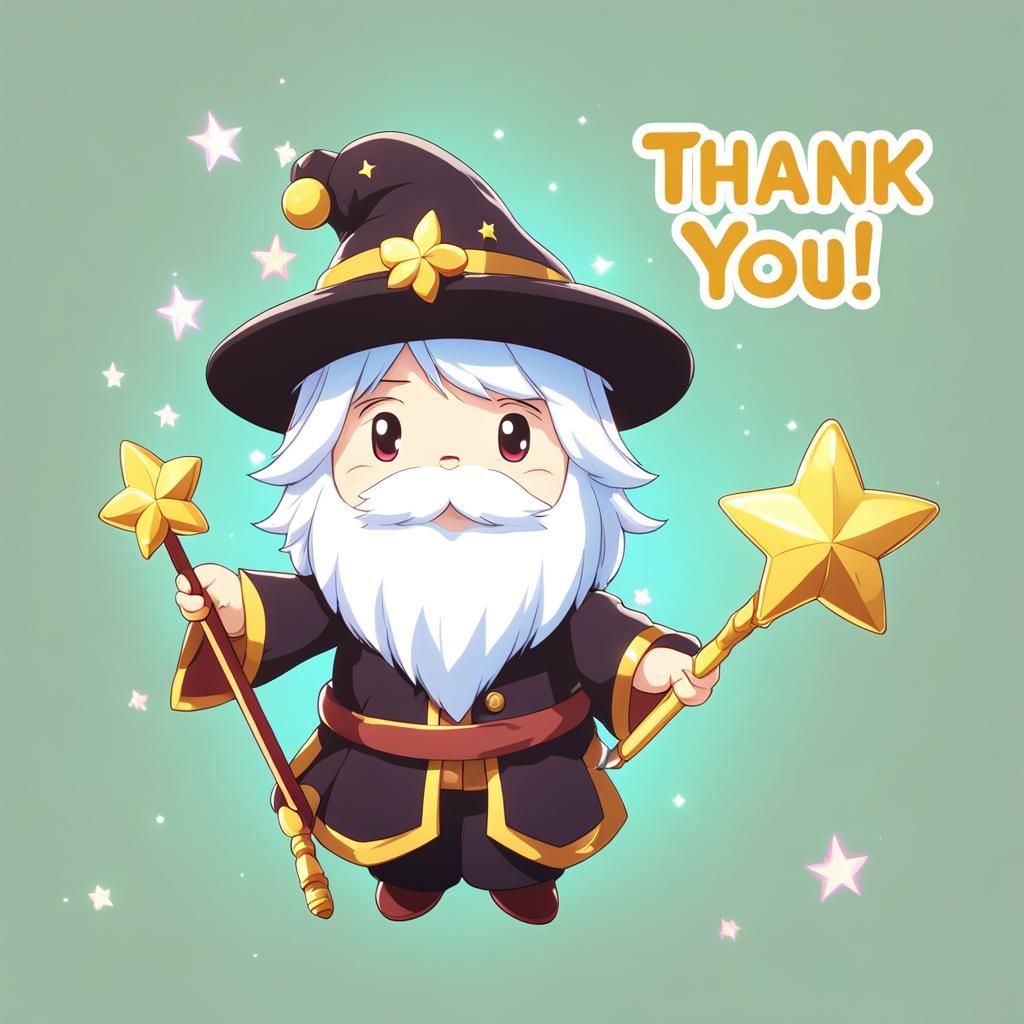 Anime Fairy with Magic Thank You Wand