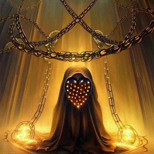 Golden Heart in Chains: Ethereal Dark Fantasy