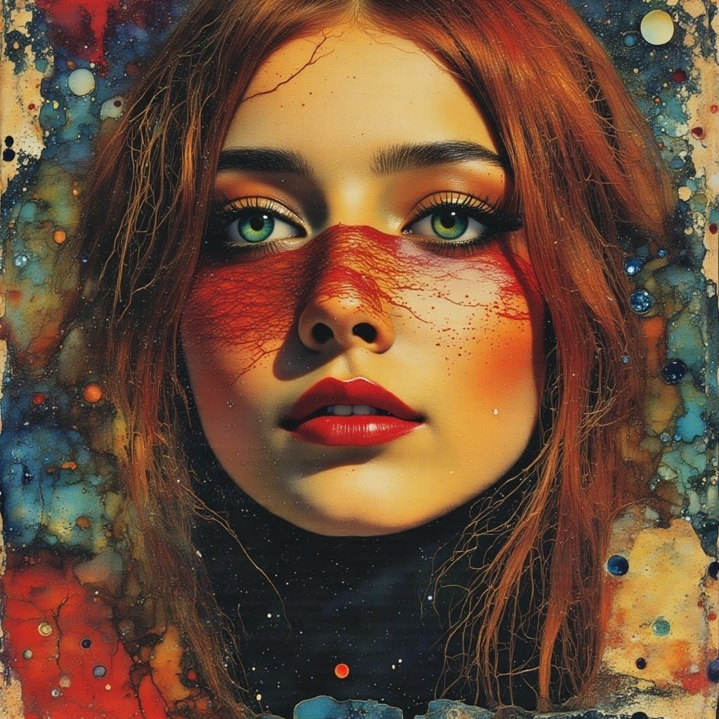 Impressionist Portrait of a Young Woman with Ginger Hair in ...