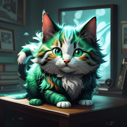 Cinematic Cartoon Cat Film Still