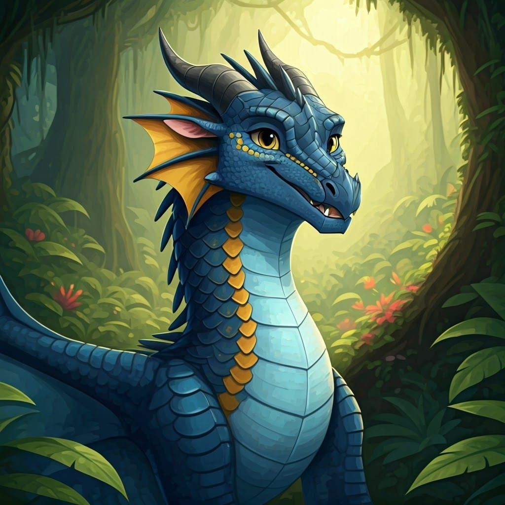 Liana, the Enchanting Rainwing Dragon in Tropical Paradise