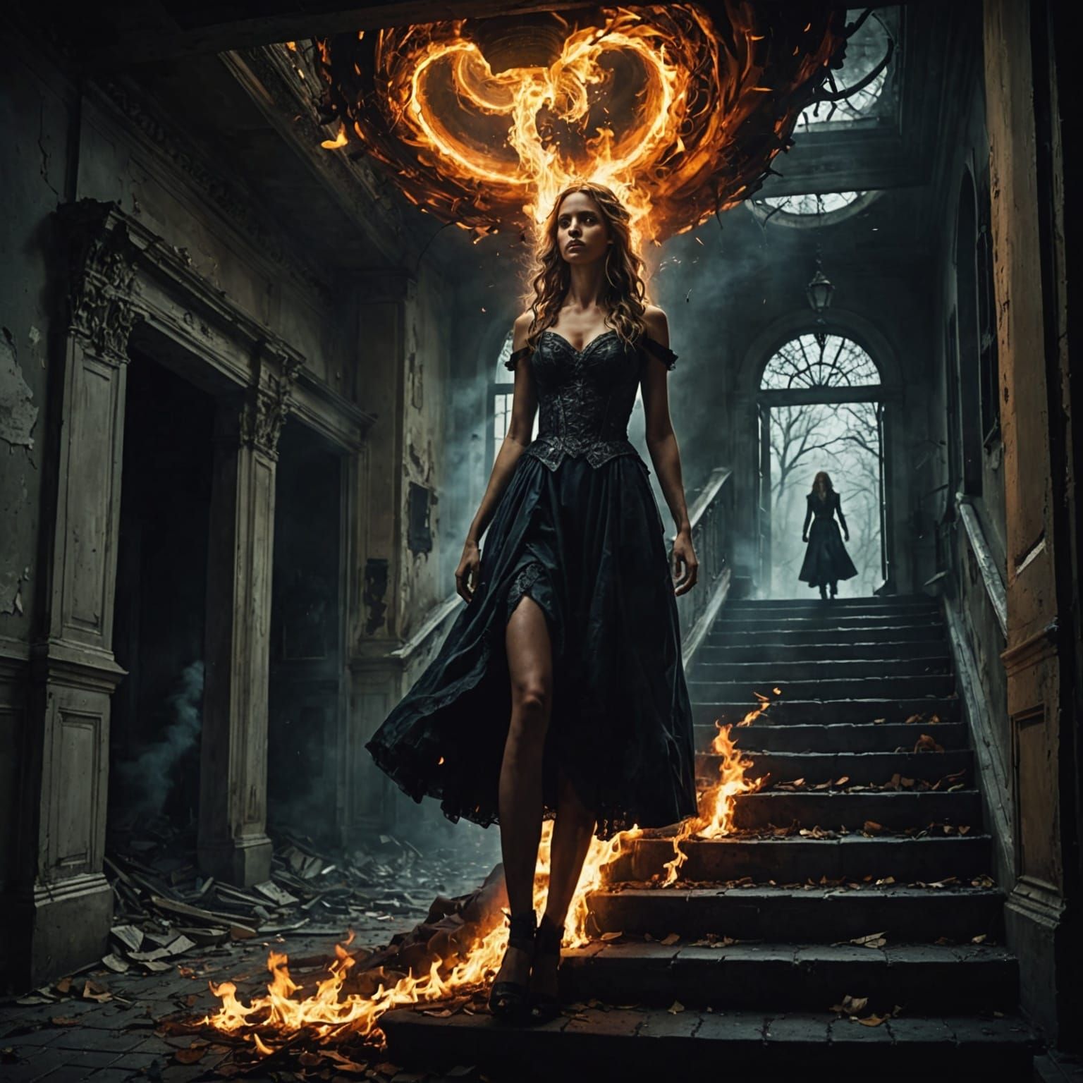 Surreal Dreamscape of Tempests and Storms in Cyberpunk Aesth...