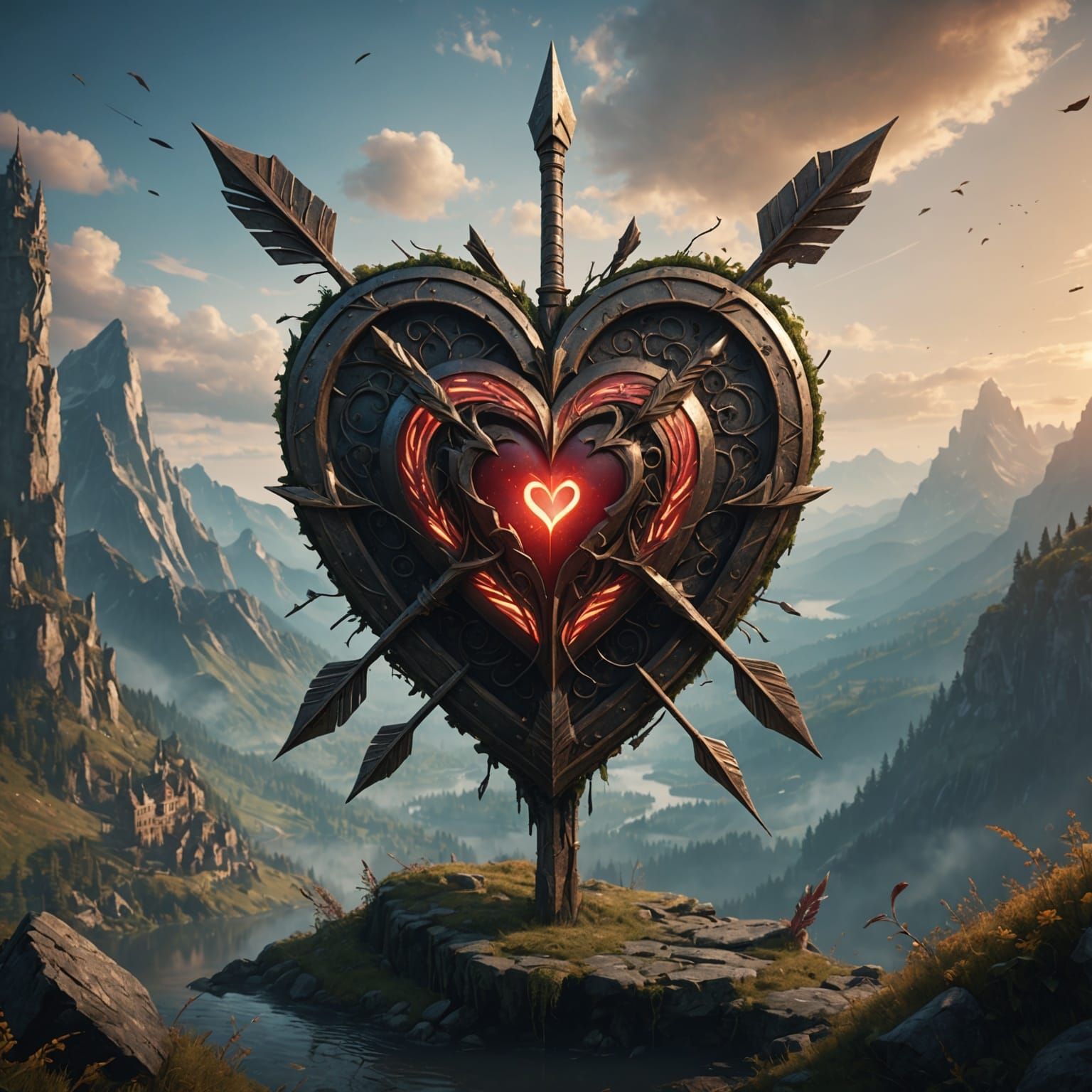 Arrow Through Heart: Detailed Fantasy Concept Art