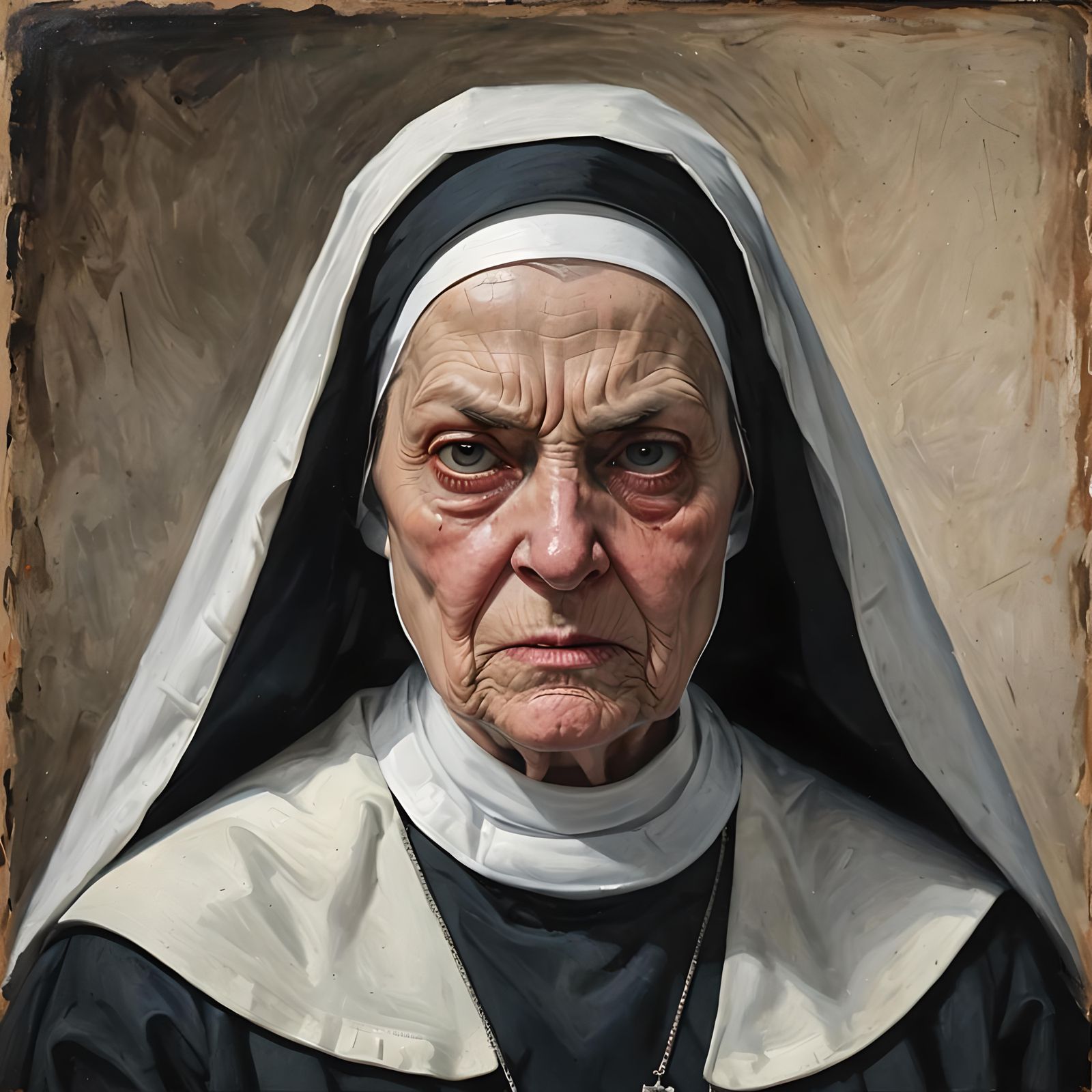 Grumpy Nun Portrait