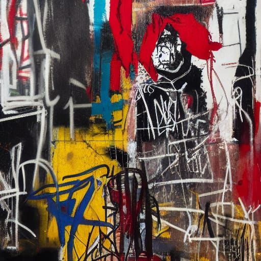 Boy and Dog in Urban Landscape as Neo-Primitivism