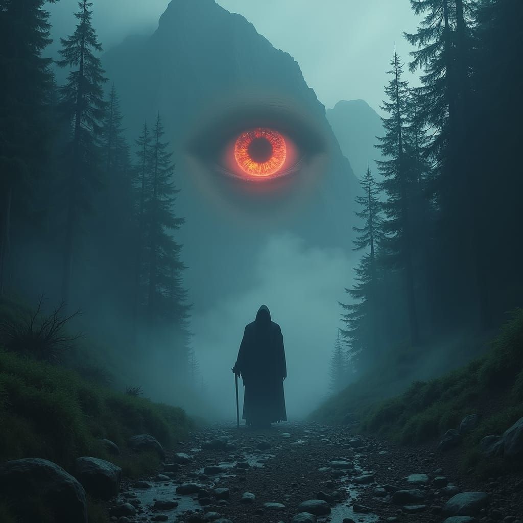 Eerie Eye Portal to Dark Realm in Beksiński Style