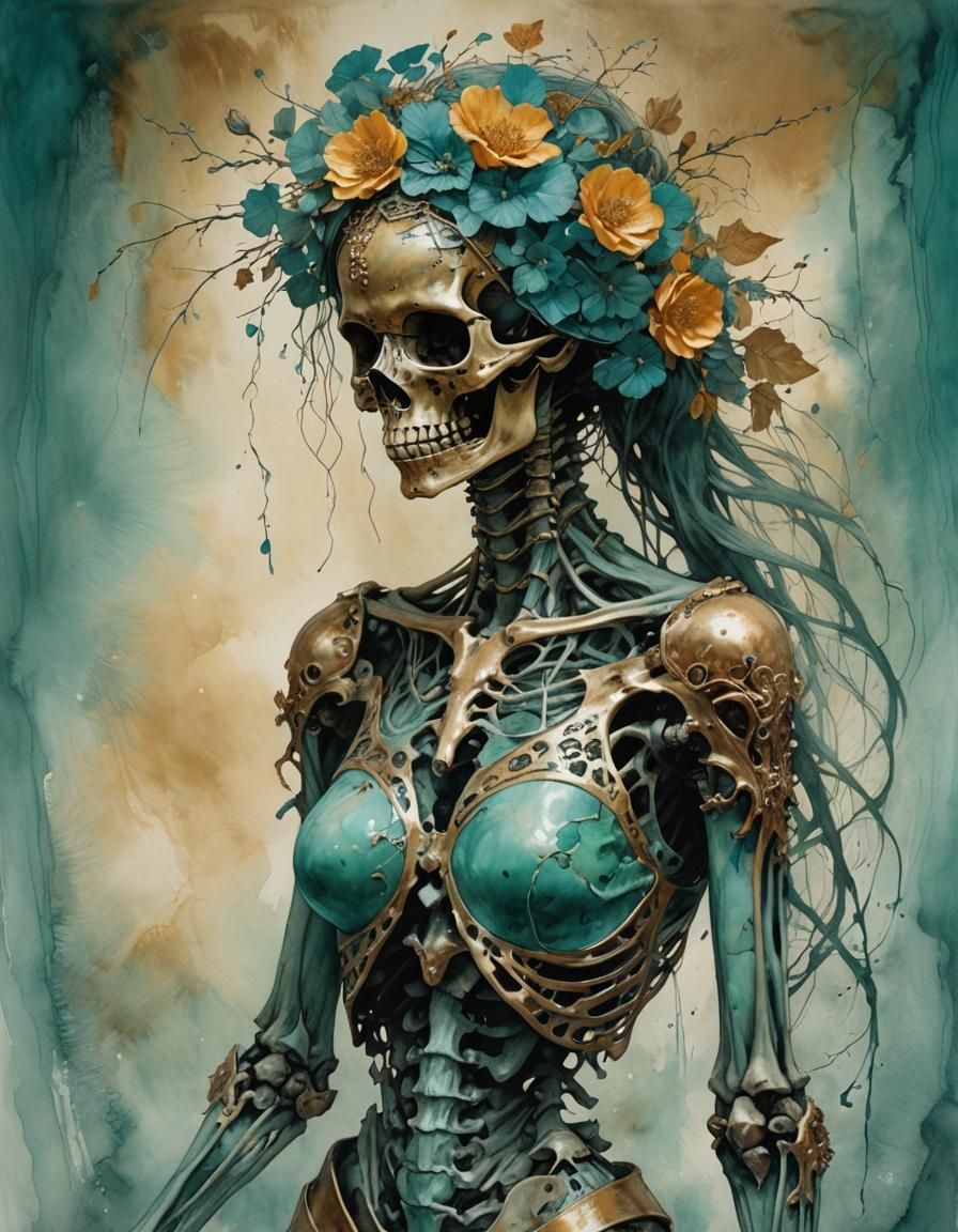 Biomechanical Woman in Surrealist Style