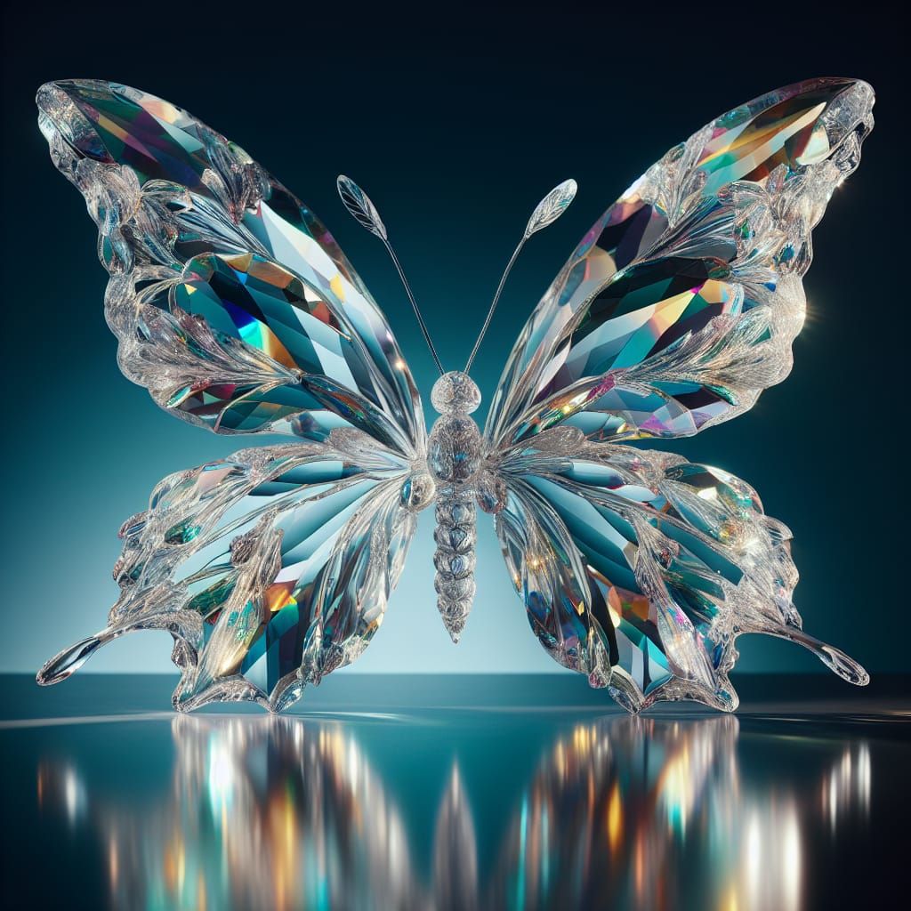 Crystal Butterfly: Hyper Detailed Art