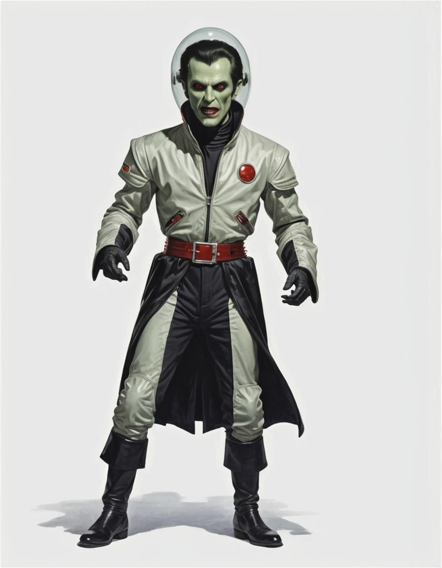 Space Age Vampire Digital Illustration