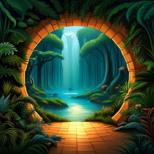 Stargate Portal to Eden: Hyperrealistic Concept Art