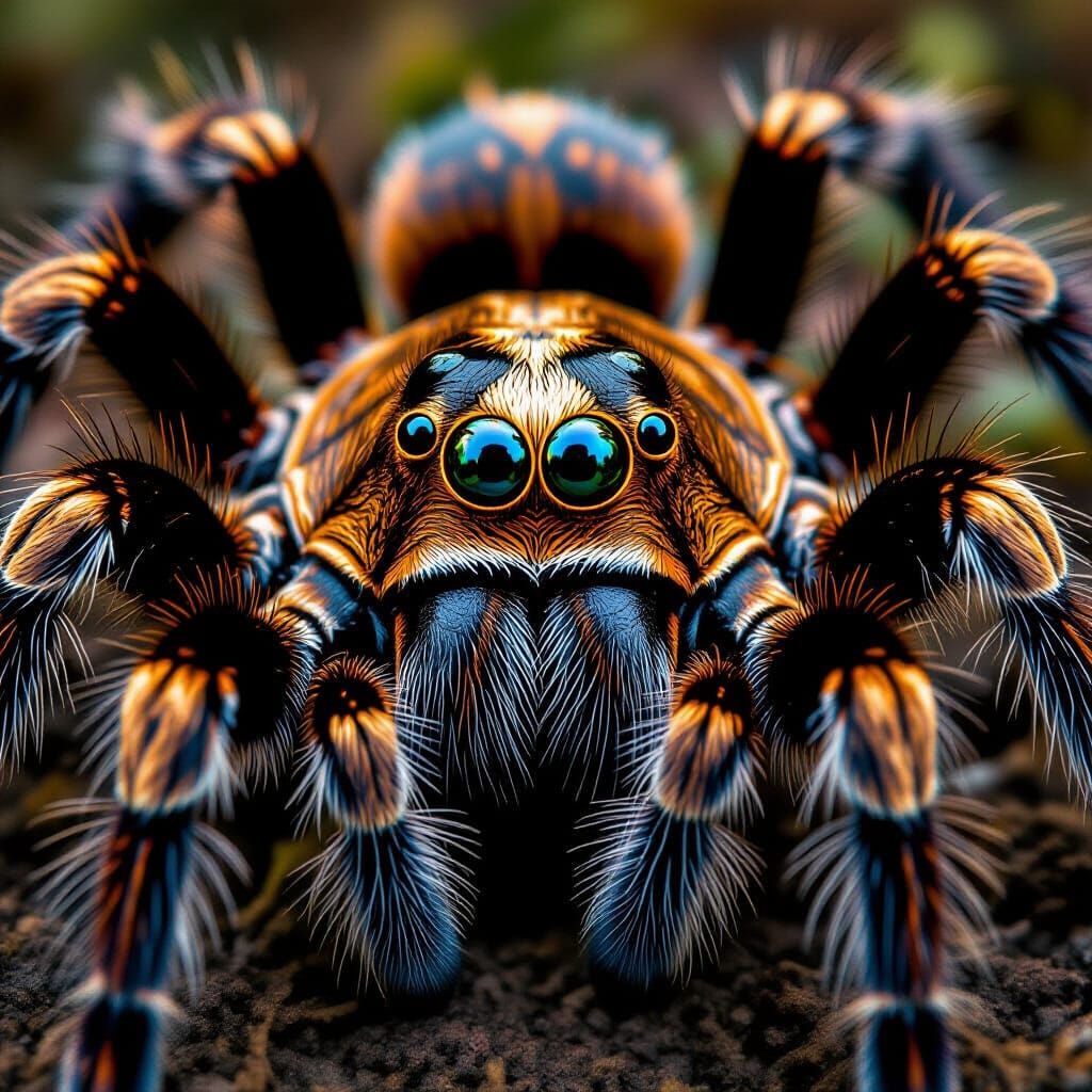 Tarantula Extreme Close-Up in Macrophotography Style