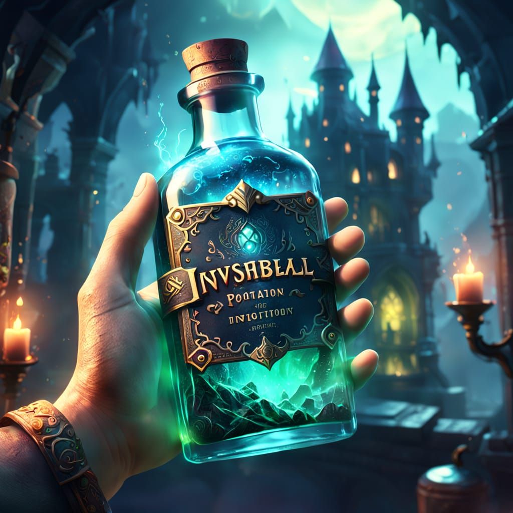 Enchanted Potion Bottle with Glowing Label