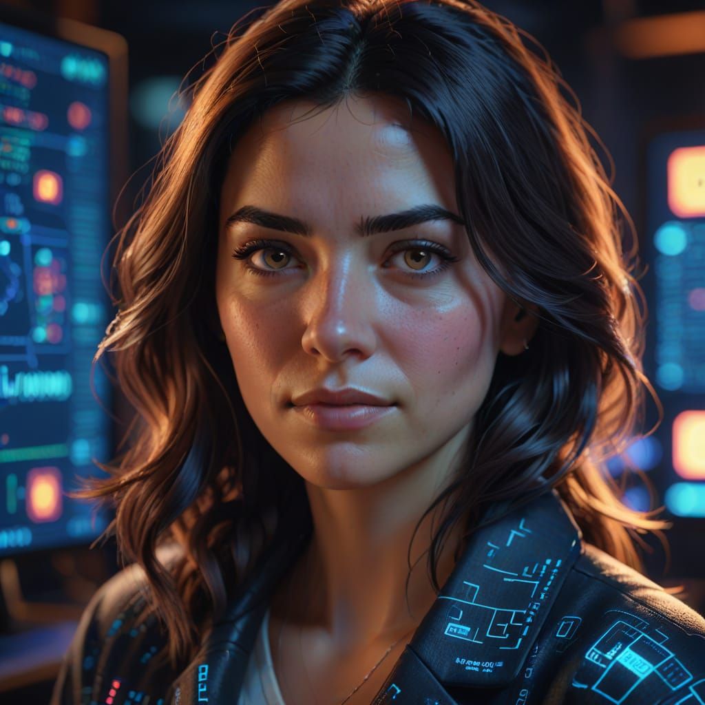 Digital Portrait of Marina the Computer Coder