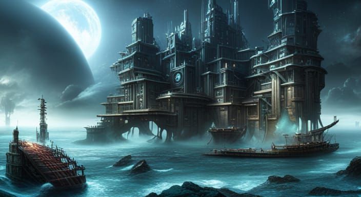 Futuristic High-Tech Sci-Fi Pirate Hideout