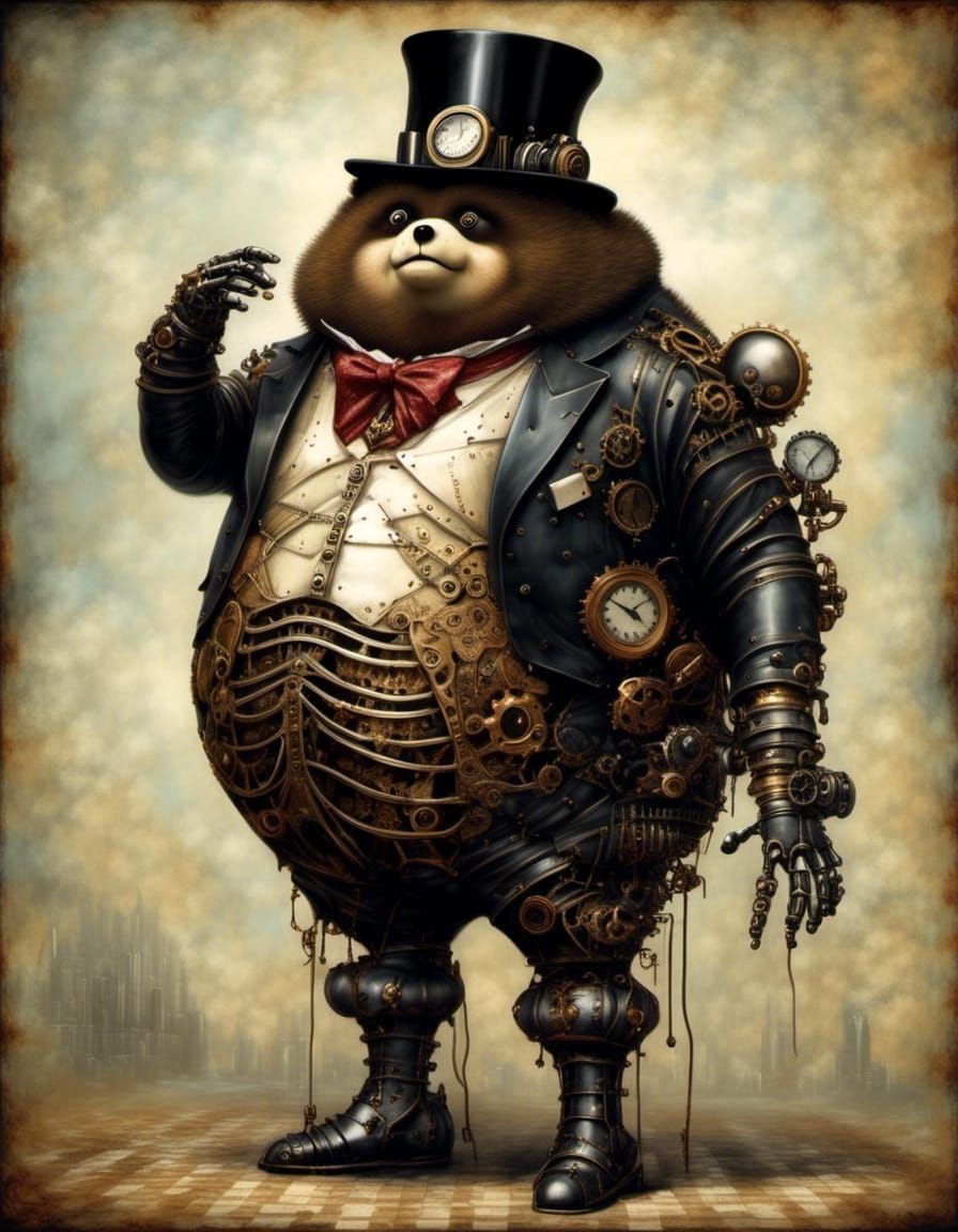 Steampunk Victorian Michael Jackson Portrait