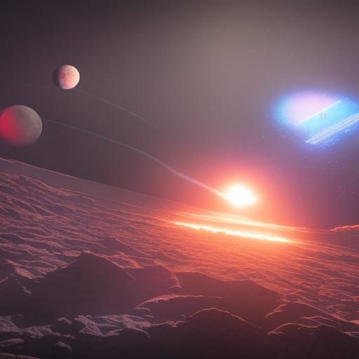 Lasershow on the Moon in Detailed Matte Painting