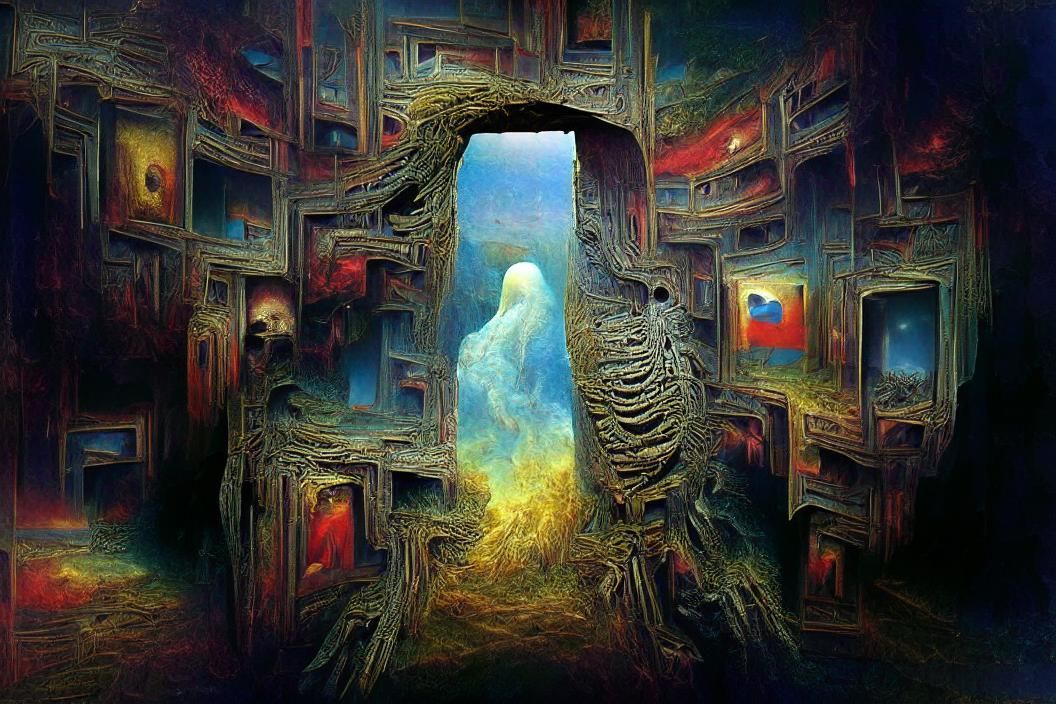 Doorway to Another Dimension in Dystopian Style