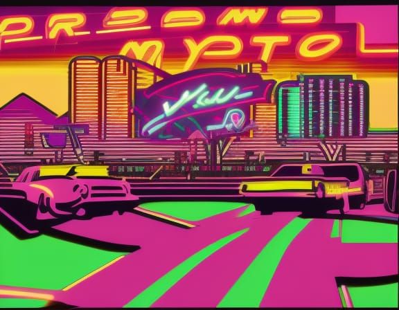 metro speedway synthwave neon retro