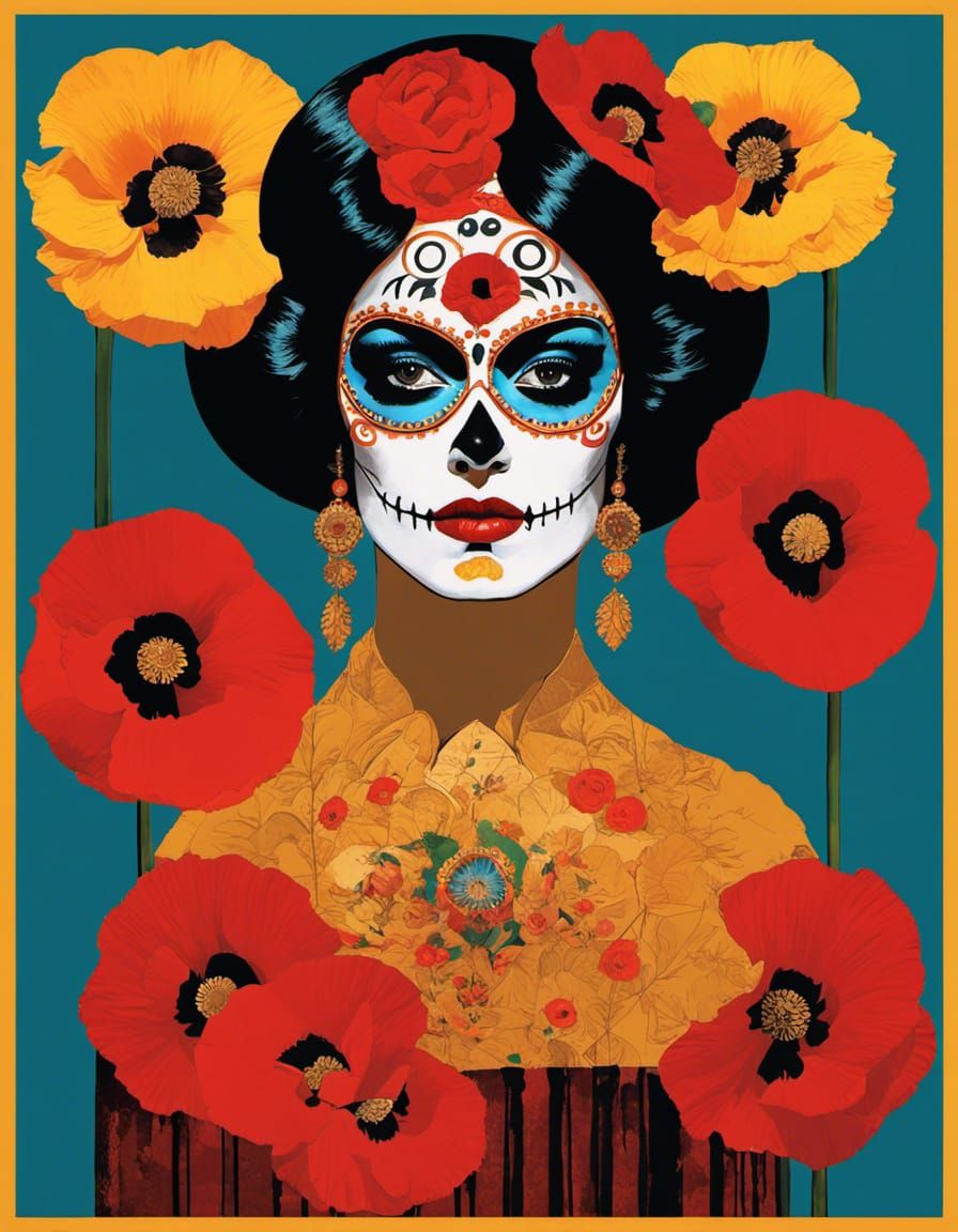 Day of the Dead Woman: A Bauhaus Collage