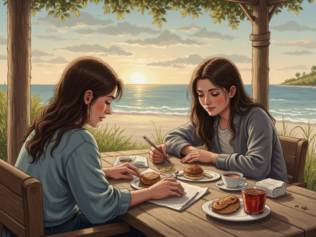 Vibrant Sunset Landscape in Thick Impasto Style