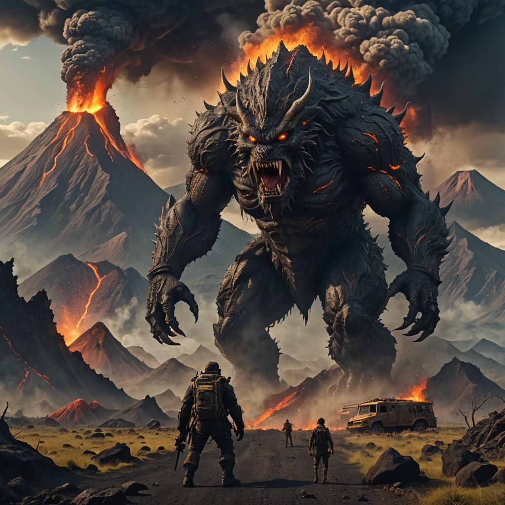 Volcanic Kaiju in Epic Digital Painting