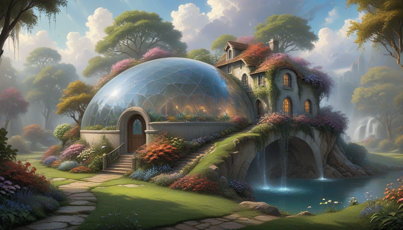 Modern Concrete Dome Home in Sinkhole Fantasy