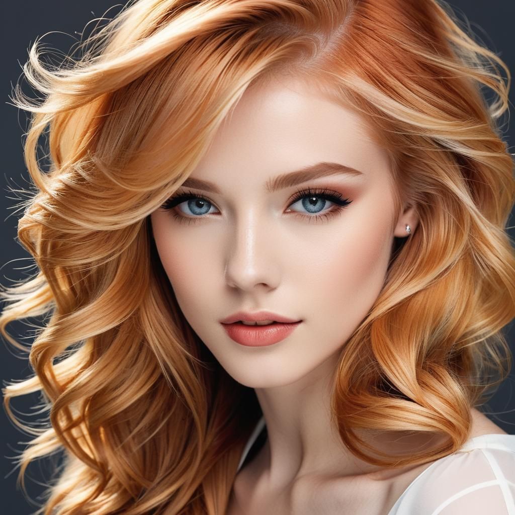 Strawberry Blonde Woman with Midnight Eyes
