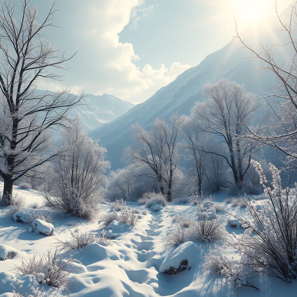 Fantastical April Snow Scene in Detailed Matte Painting