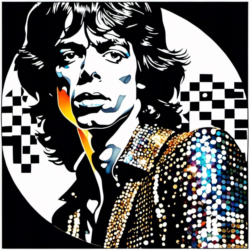 Iridescent Portrait of Young Man in Expressionist Style