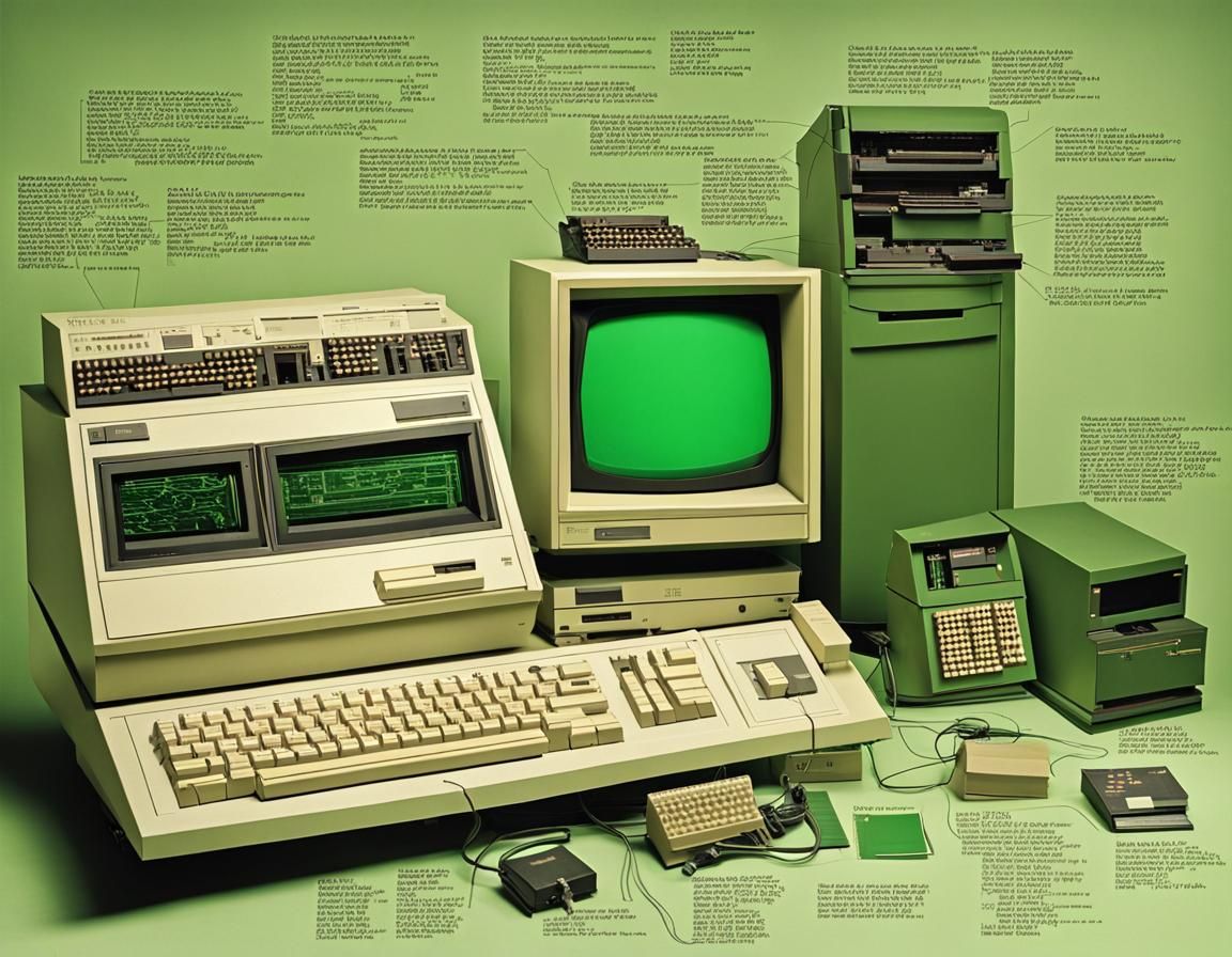 Vintage IBM PC with DOS Display in 1986