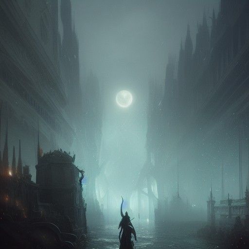 Butterfly on the Moon: Dark Fantasy Art