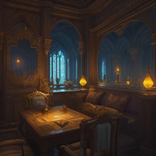 Ornate Chocolates and Open Book in Fantasy Art