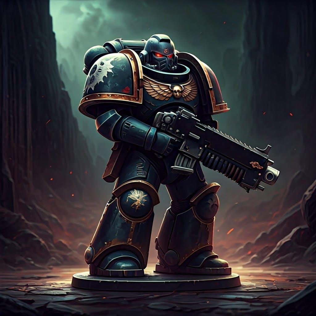 Warhammer 40k Space Marine Glass Figurine