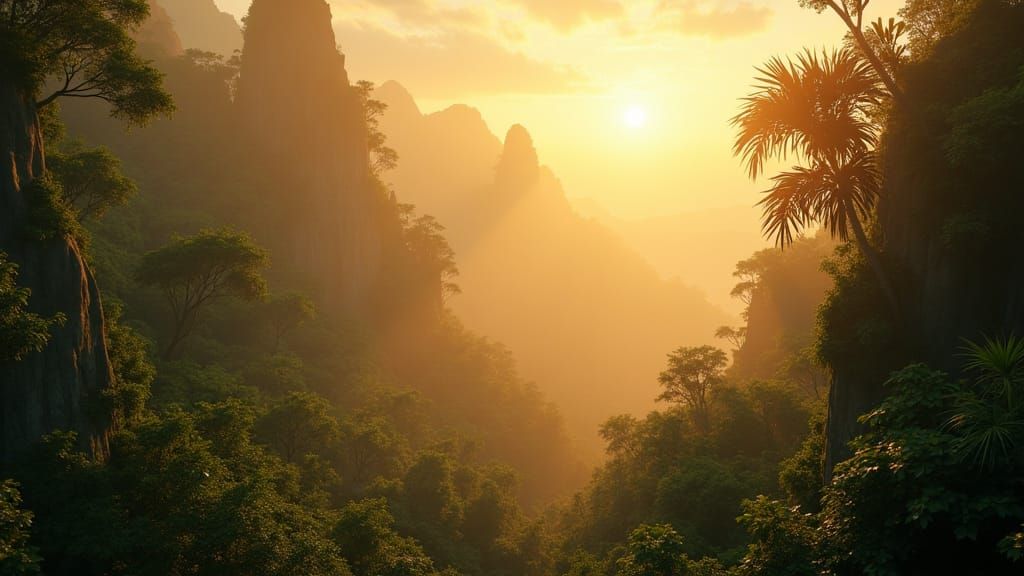 Pandora Jungle in Morning Mist, Golden Hour