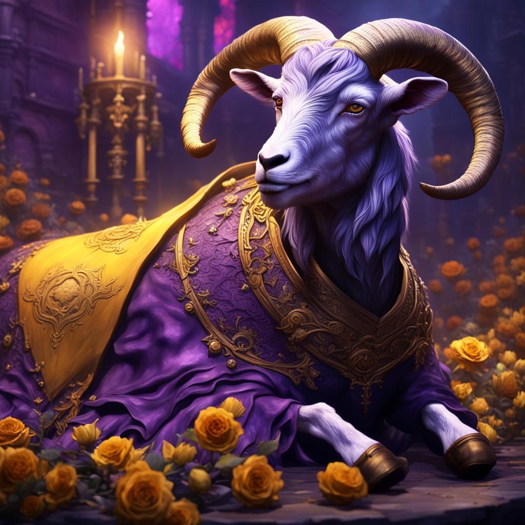 Dark Fantasy French Funeral Goat in 8K