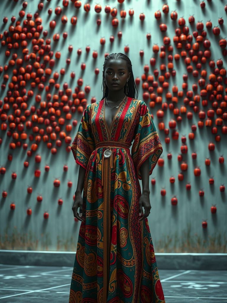 Celestial Woman in Colombian Dress, Eclectic Style