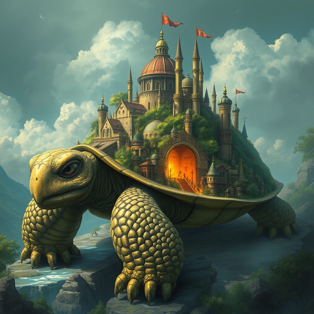 Ancient Turtle Carries Enchanted City on His Shell