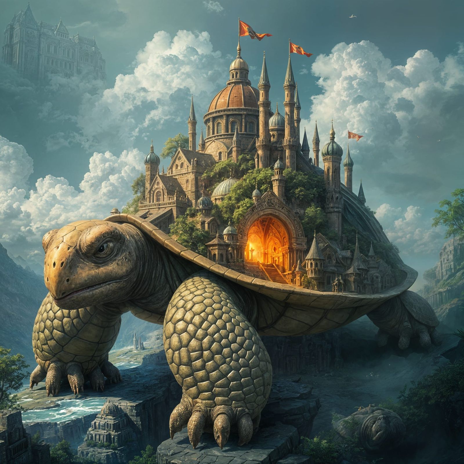 Ancient Turtle Carries Enchanted City on His Shell