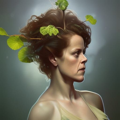 Water Girl Portrait in Hyperdetailed Digital Art Style