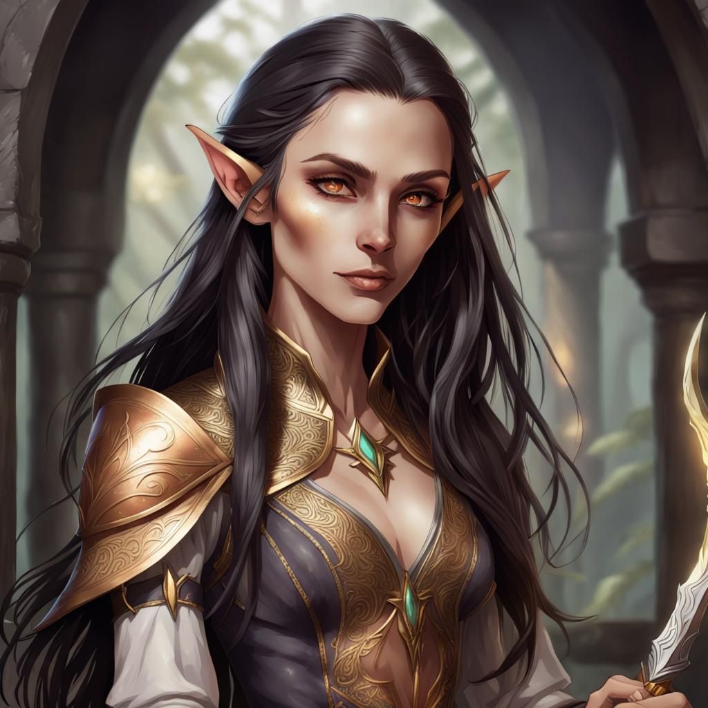 Female Elf Wizard Bladesinger Quill Taletreader