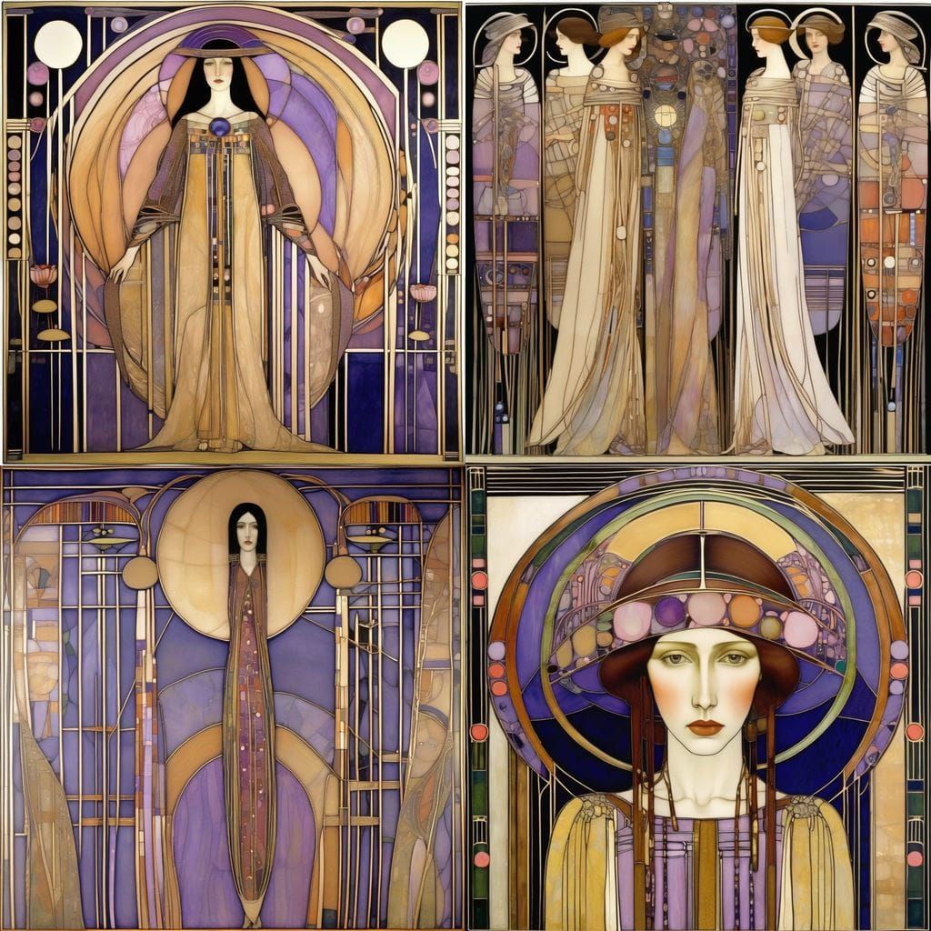 Art Nouveau Image in Style of Mackintosh
