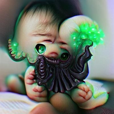 Nightmarish Baby Cthulhu Illustration