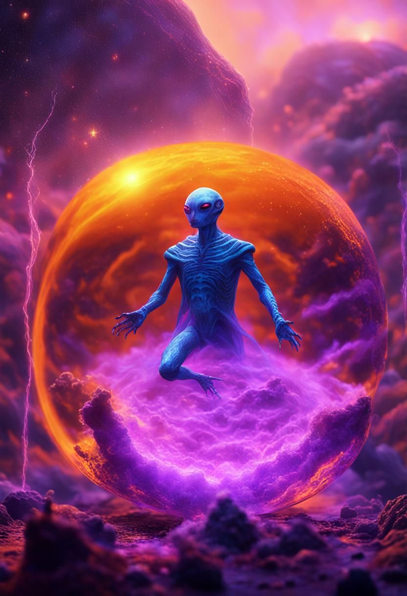 Alien Levitation on an Exotic Planet: Concept Art